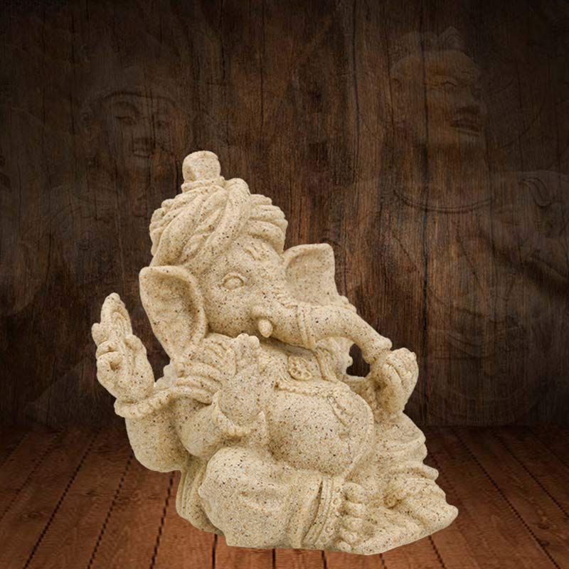 Buddha Stones Ganesh Ganpati Elephant Statue Blessing Protection Home Decoration - image 6