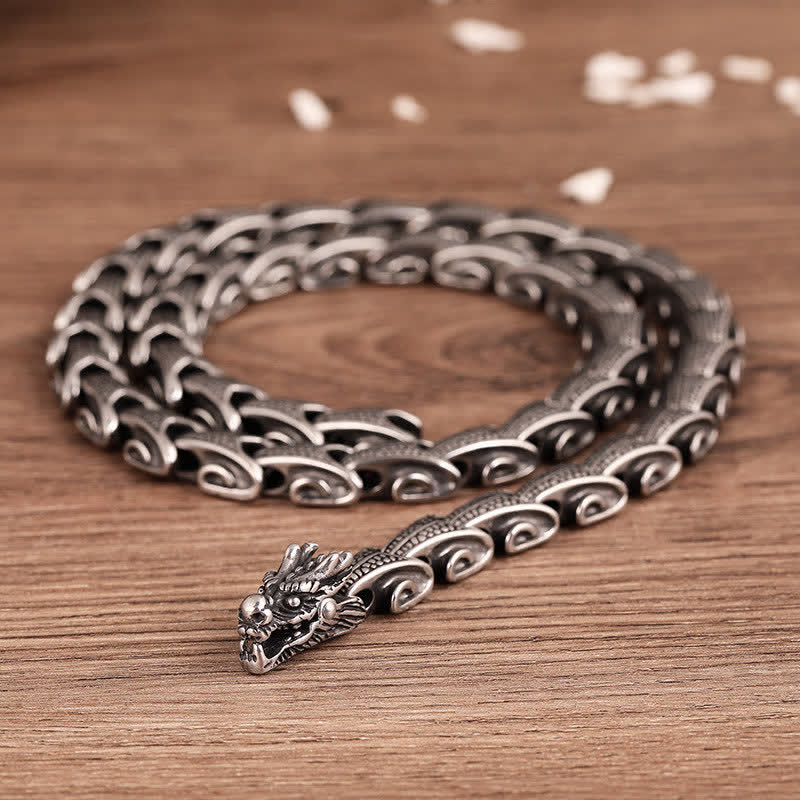 Buddha Stones Dragon Pattern Titanium Steel Protection Necklace Pendant Bracelet - Dragon Head - image 0