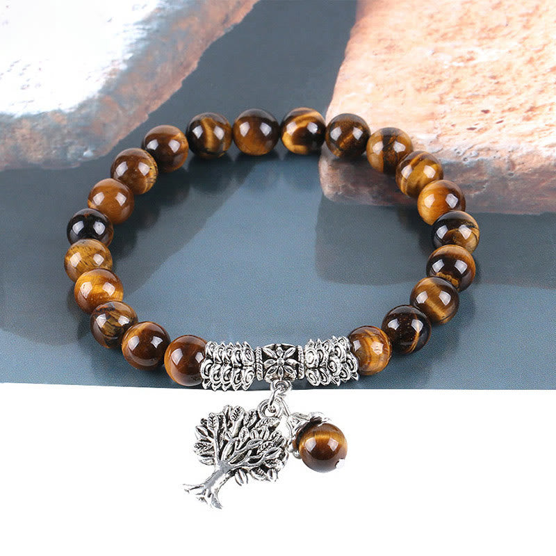 Buddha Stones Natural Gemstone Tree of Life Lucky Charm Stretch Bracelet - image 22