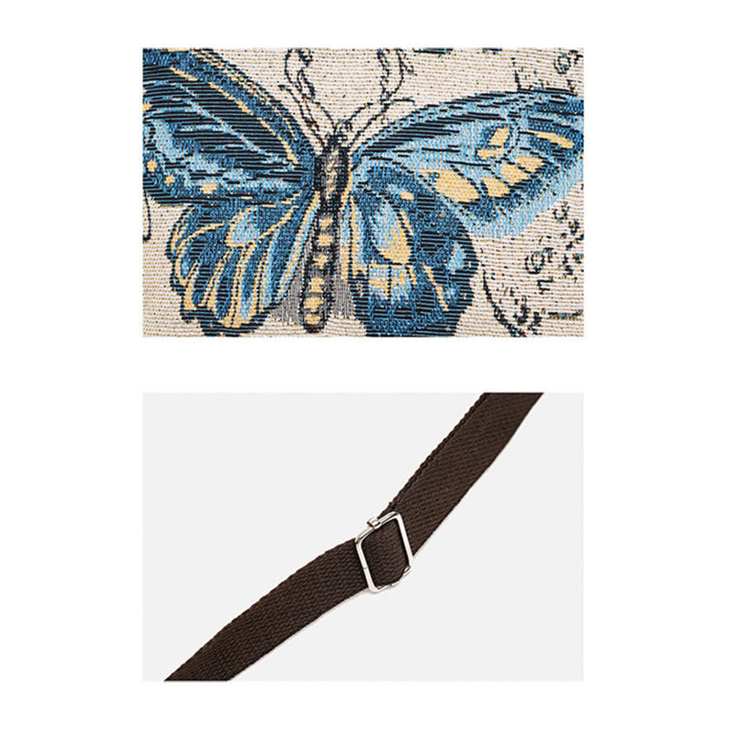 Buddha Stones Elephant Butterfly Embroidered Canvas Tote Bag Shoulder Bag Crossbody Bag - image 19