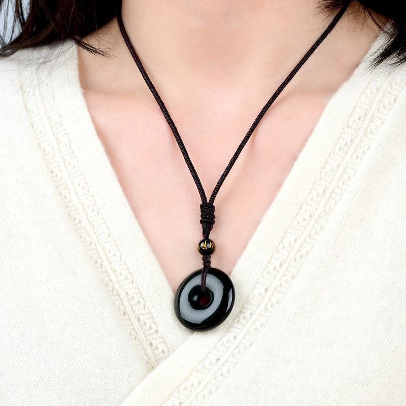 Buddha Stones Tibetan Obsidian Protection Necklace - image 3