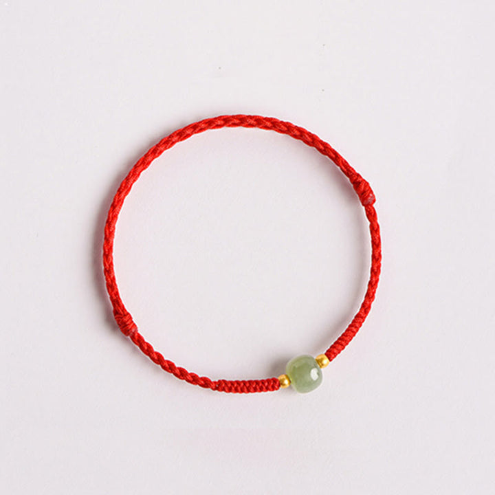 Buddha Stones Handmade Jade Lucky Bead Prosperity Braided Bracelet - image 1