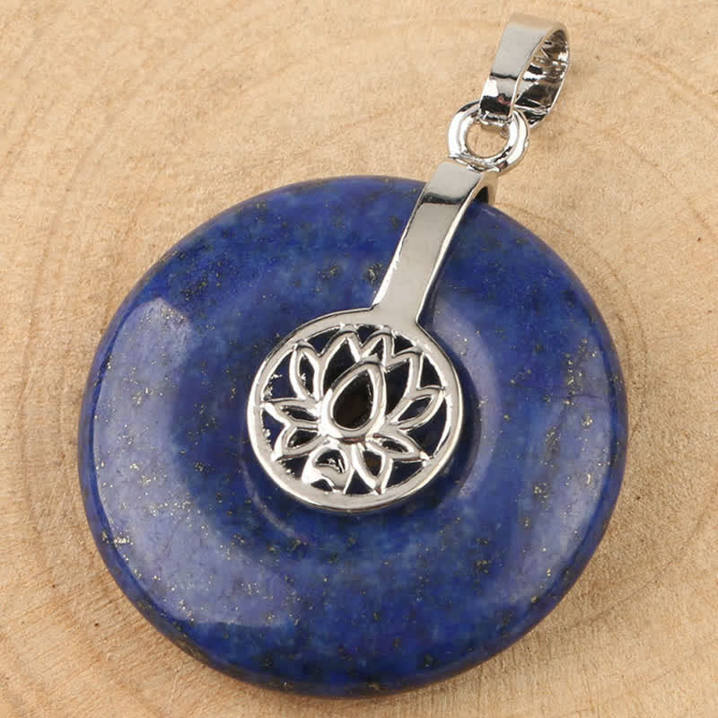 Buddha Stones Various Crystal Amethyst Pink Crystal Lotus Healing Necklace Pendant - image 15