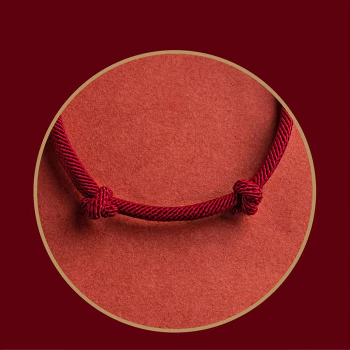 Buddha Stones 925 Sterling Silver Fu Character Blessing Handmade Braided Bracelet - image 8