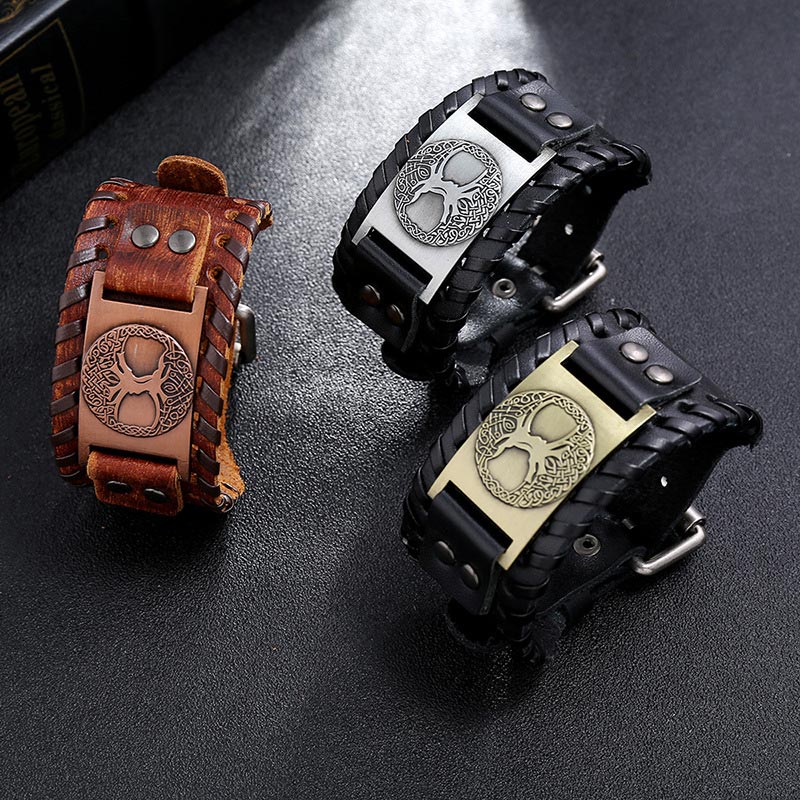 Buddha Stones Lucky Tree Of Life Balance Leather Bracelet - image 7