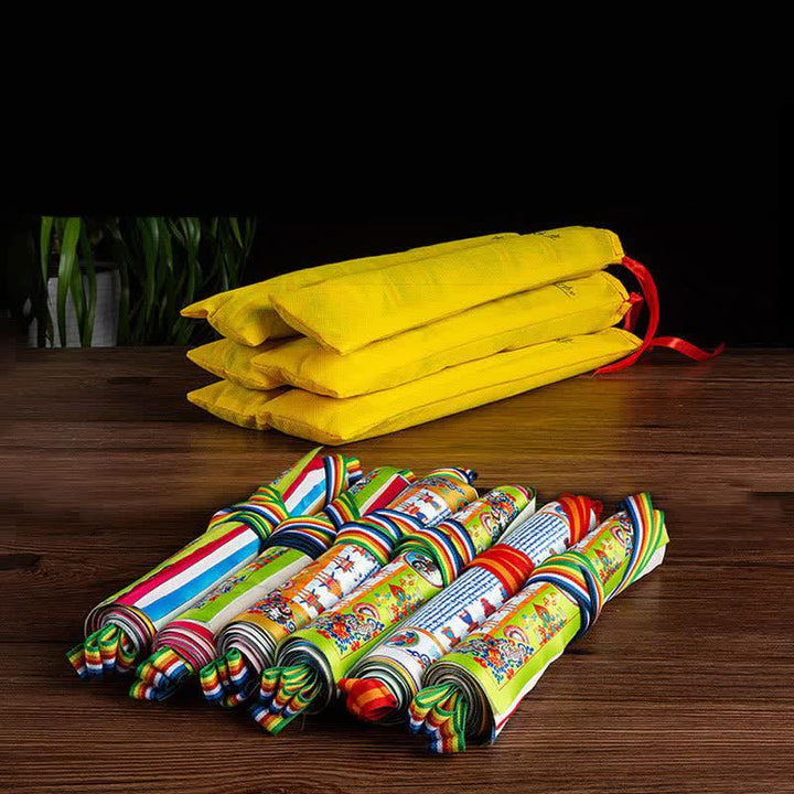 Buddha Stones Tibetan 10 Colors Windhorse Buddha Healing Auspicious Outdoor Prayer Flag - image 4