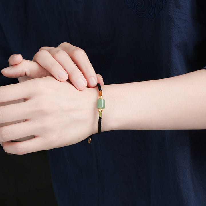 Buddha Stones Tibet Handmade Green Aventurine Red Stone Malachite Luck Protection Braided Rope Bracelet - image 9