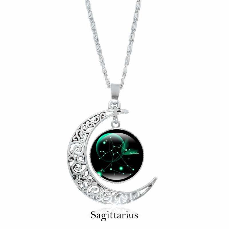 Buddha Stones 12 Constellations of the Zodiac Moon Protection Necklace Chain Pendant - Sagittarius - image 9