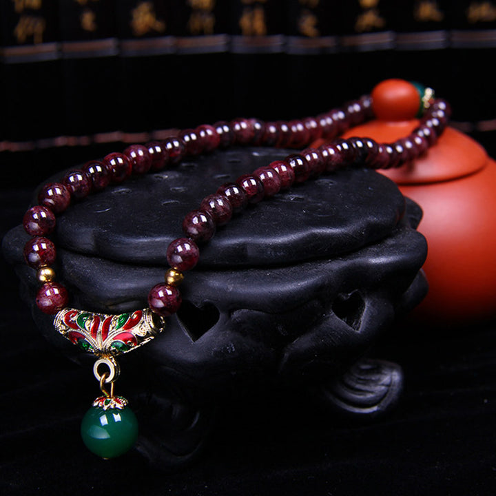 Buddha Stones Natural Garnet Blessing Bracelet - image 5