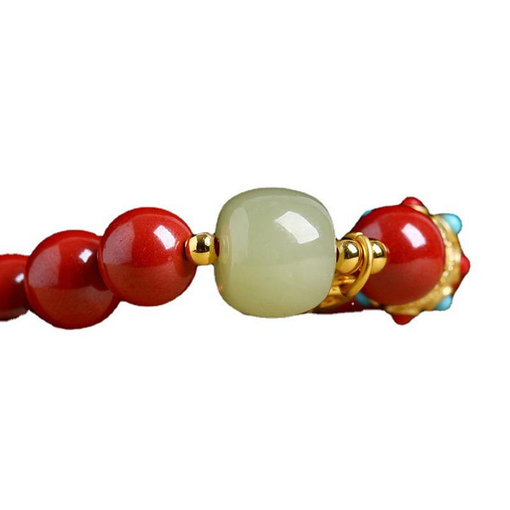 Buddha Stones Cinnabar Green Aventurine Fortune Protection Charm Bracelet - image 16