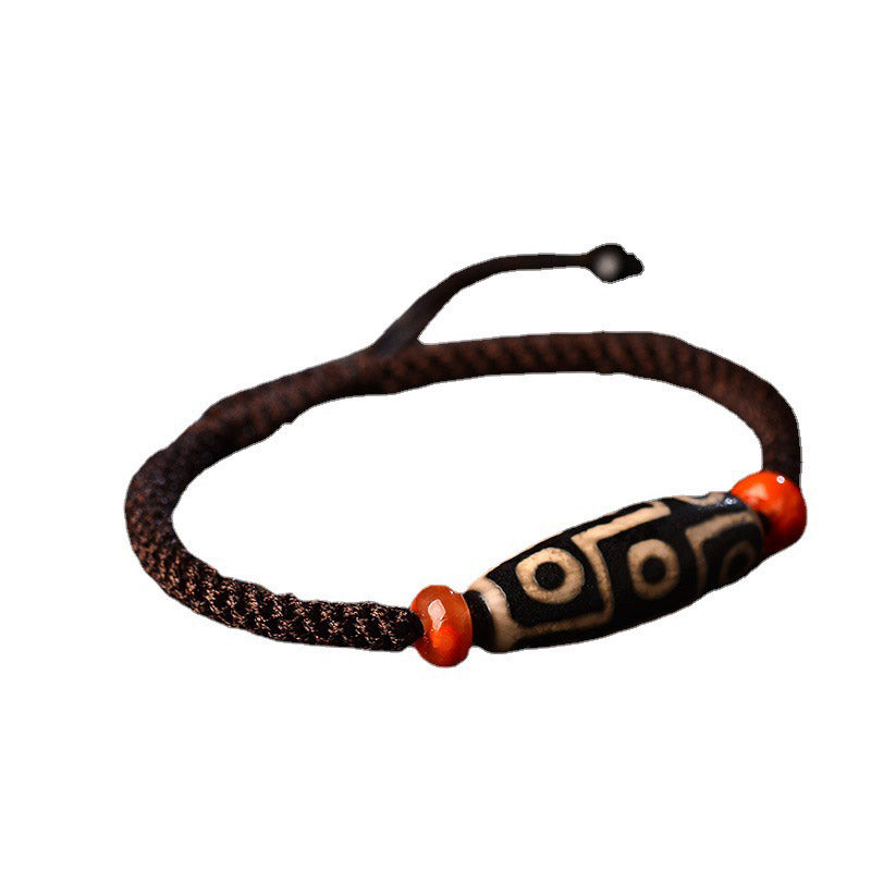 Buddha Stones Tibetan Nine-Eye Dzi Bead Prosperity String Bracelet - image 7