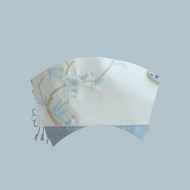 Buddha Stones Pear Flower Plum Peach Blossom Bamboo Embroidery Canvas Large Capacity Shoulder Bag Tote Bag - image 21