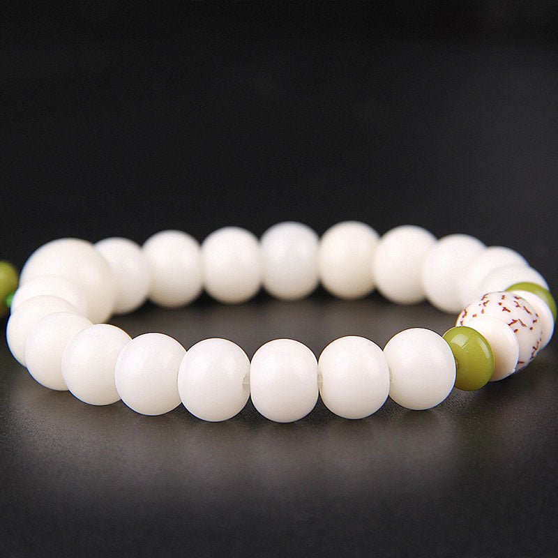 Buddha Stones Lotus Natural White Bodhi Seed Luck Bracelet - image 8