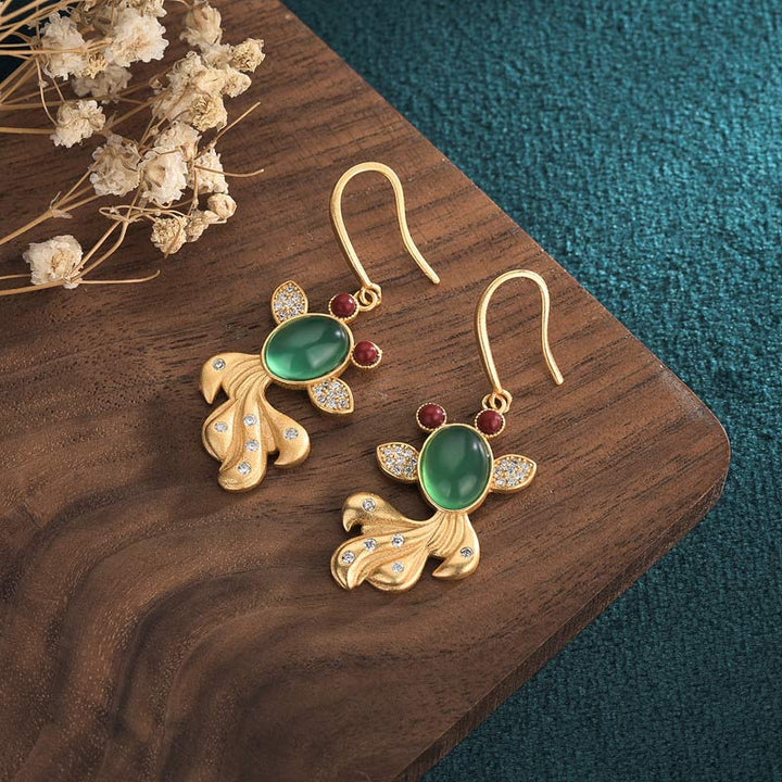 FengShui Jade Koi Fortune Earrings - image 2