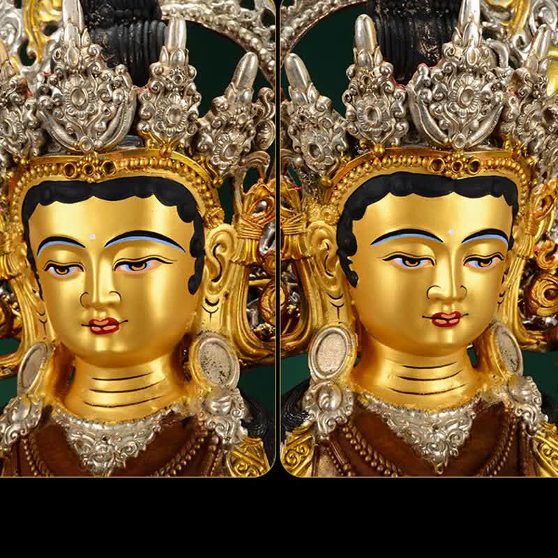 Buddha Stones Bodhisattva Green Tara Hope Copper Statue Decoration - image 10