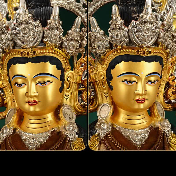 Buddha Stones Bodhisattva Green Tara Hope Copper Statue Decoration - image 10