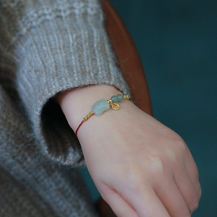 Buddha Stones Chinese Zodiac Tiger Jade Prosperity Red String Bracelet - image 4