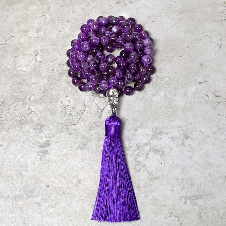 Buddha Stones Tibetan 108 Mala Beads Necklace Yoga Meditation Prayer Beads Necklace - image 3