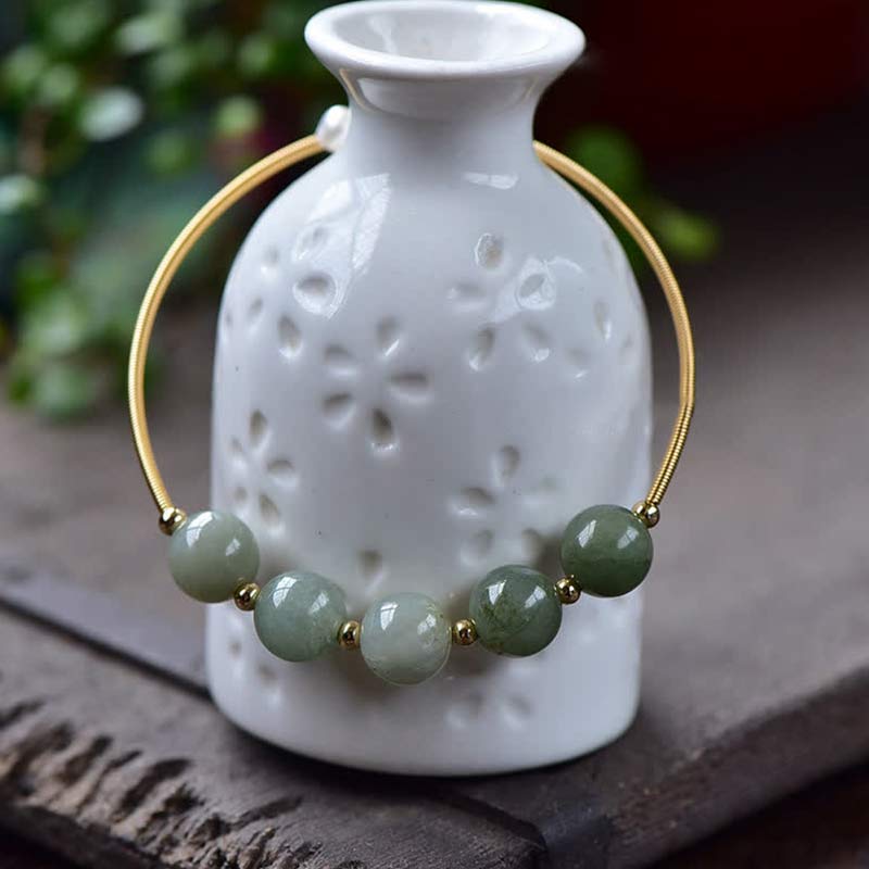 Buddha Stones Jade Abundance Luck Blessing Bracelet Bangle - image 1