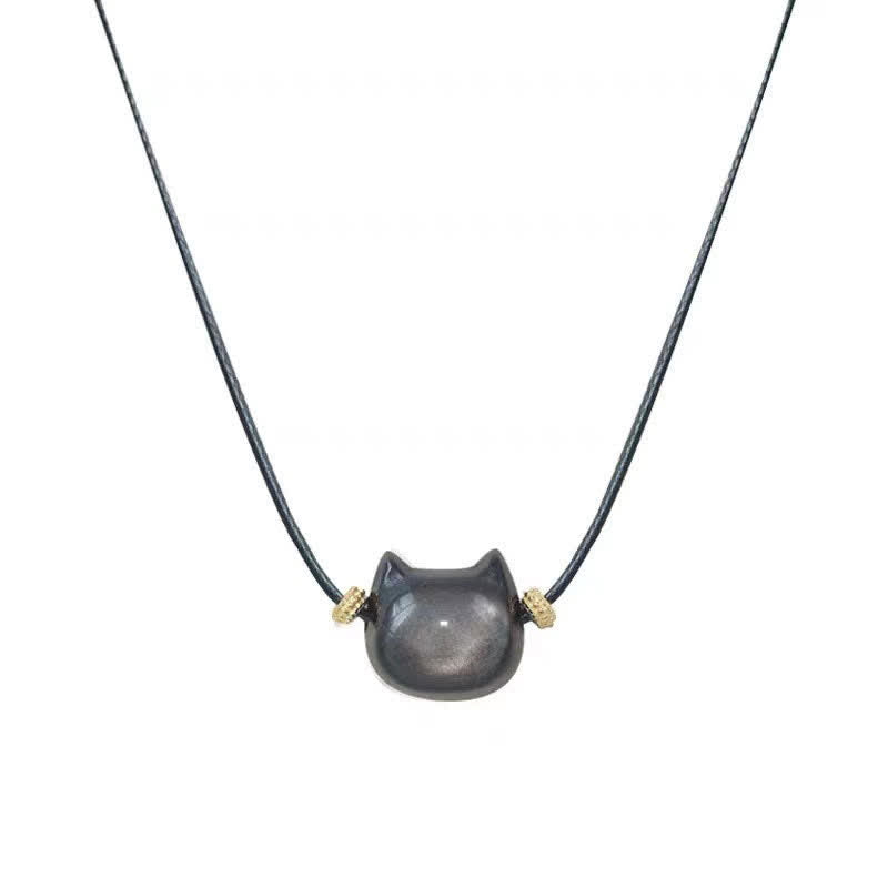 Buddha Stones Gold Sheen Obsidian Silver Sheen Obsidian Lovely Paw Lucky Cat Protection Bracelet - image 45