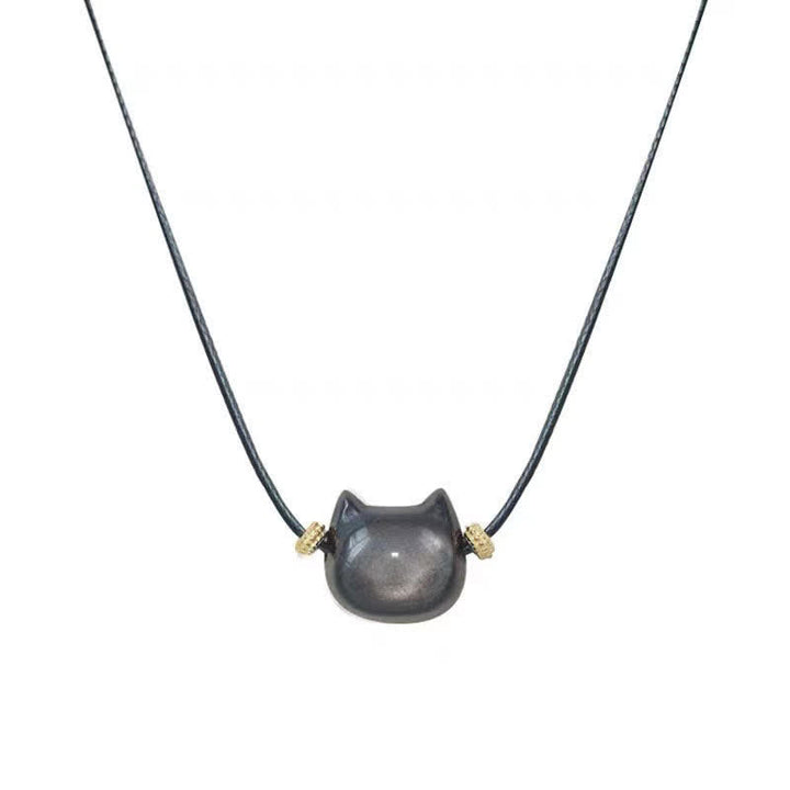 Buddha Stones Gold Sheen Obsidian Silver Sheen Obsidian Lovely Paw Lucky Cat Protection Bracelet - image 45