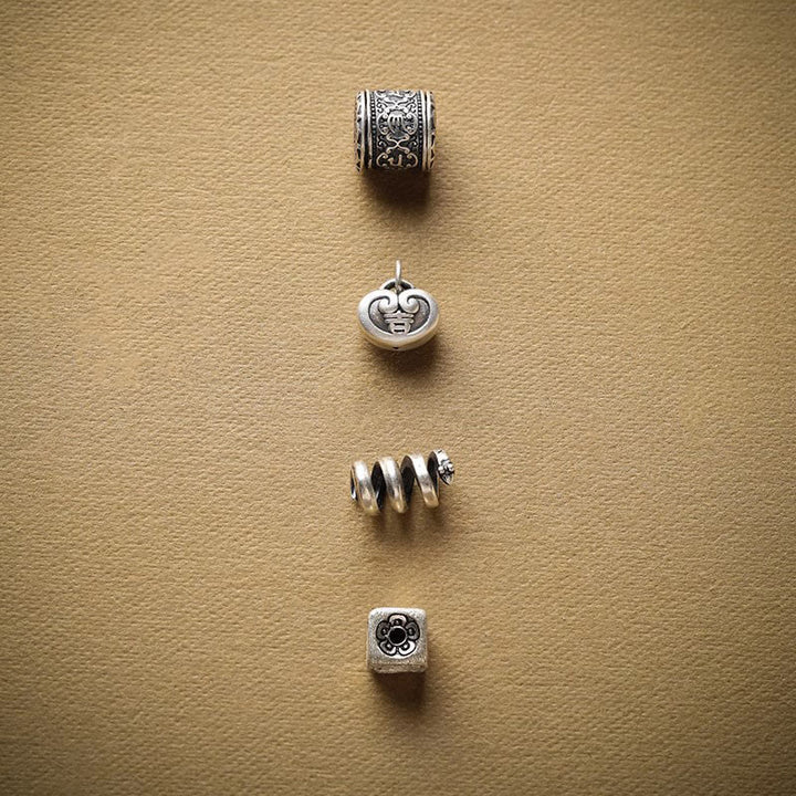 Buddha Stones Handmade Tibetan Om Mani Padme Hum Carved Auspicious Amulet Double Wrap Rope Bracelet - image 8