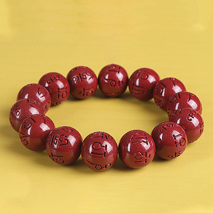 Buddha Stones Natural Double PiXiu Cinnabar Om Mani Padme Hum Wealth Luck Bead Bracelet - image 21