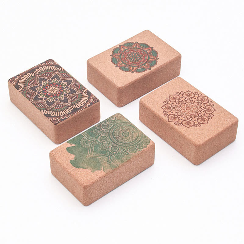 Buddha Stones Tibetan Mandala Mindful Yoga Cork Block - image 1