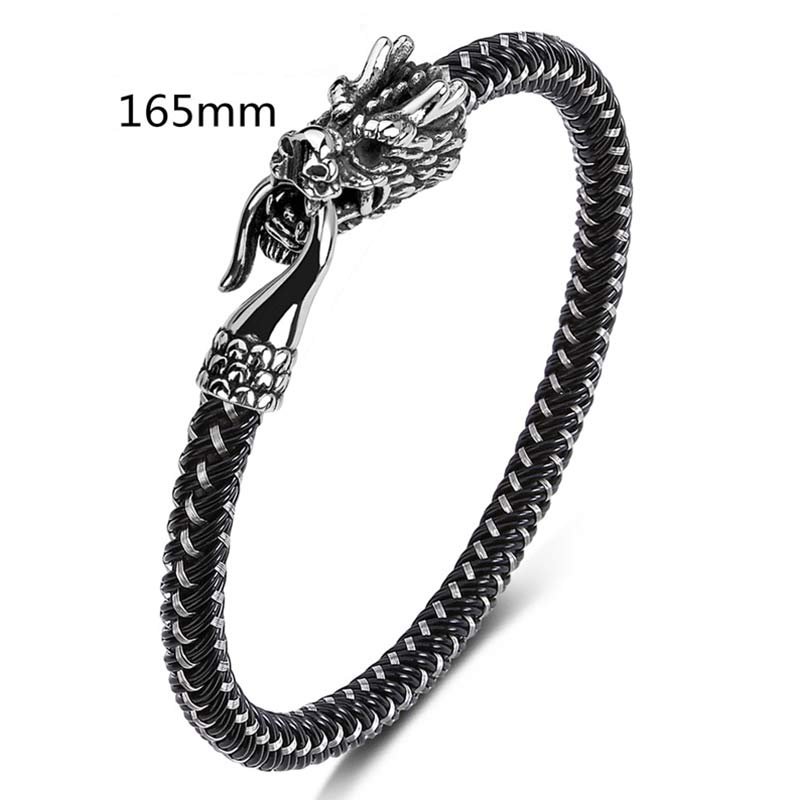 Buddha Stones Dragon Titanium Steel Protection Luck Bracelet - image 11