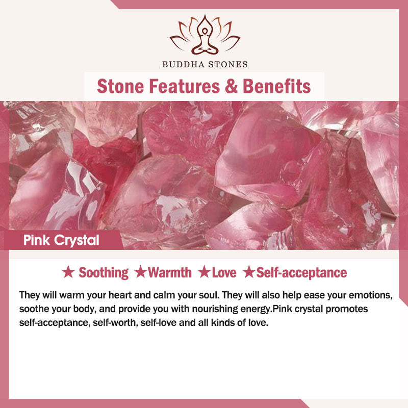 Buddha Stones Natural Pink Crystal Soothing Protection Bracelet - image 5