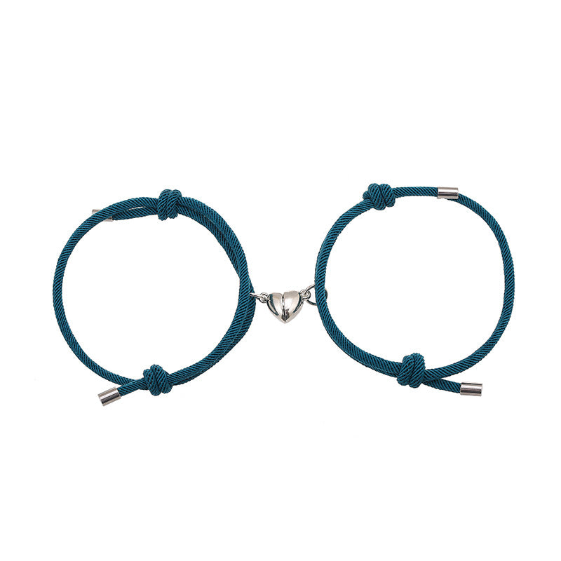 2Pcs Love Magnetic Couple String Strength Bracelet - DarkCyan - image 21