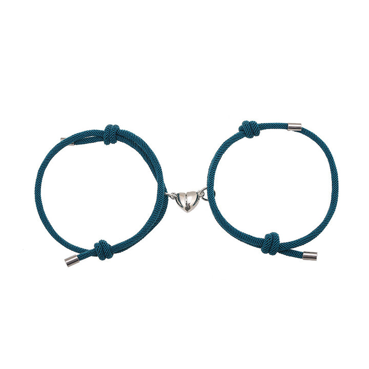 2Pcs Love Magnetic Couple String Strength Bracelet - DarkCyan - image 21