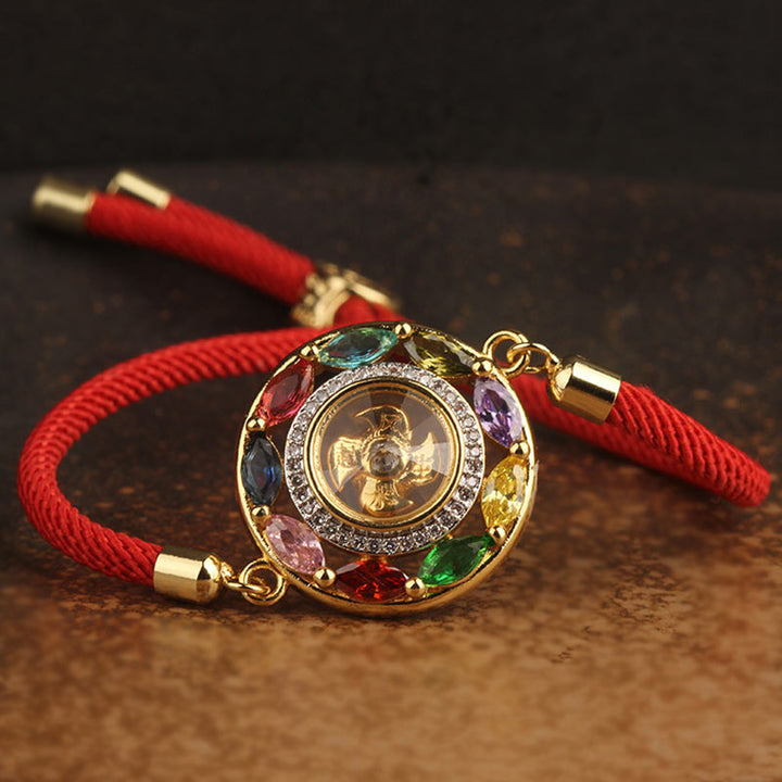 Buddha Stones Colorful Zircon Copper Wealth Luck Rotation Bracelet Necklace Pendant - image 14