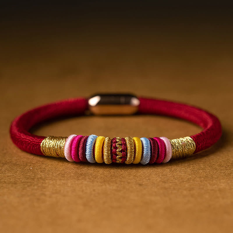 Buddha Stones Tibetan Handmade King Kong Knot Protection Magnetic Buckle Braided Bracelet - image 5