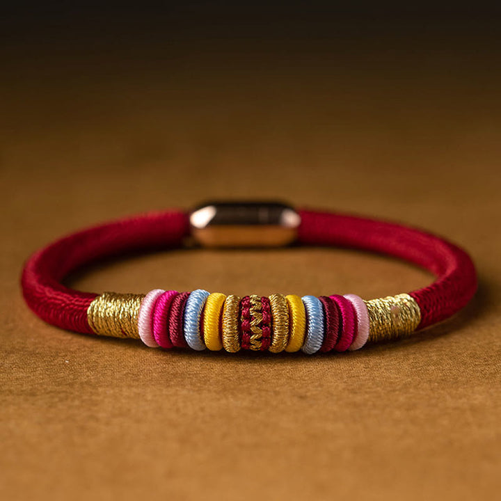 Buddha Stones Tibetan Handmade King Kong Knot Protection Magnetic Buckle Braided Bracelet - image 5