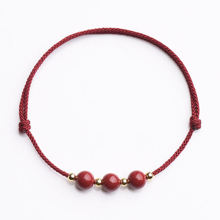Buddha Stones Natural Lucky Cinnabar Bead Blessing String Bracelet Anklet - image 19