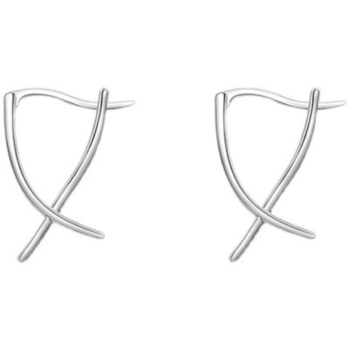 Geometric Cross Design Luck Hoop Earrings - image 6