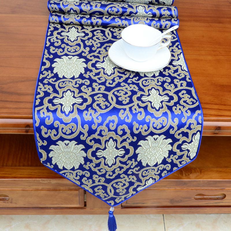 Prayer Altar Flower Vajra Dragon Pattern Tibetan Auspicious Symbols Tassels Jacquard Table Runner - image 5