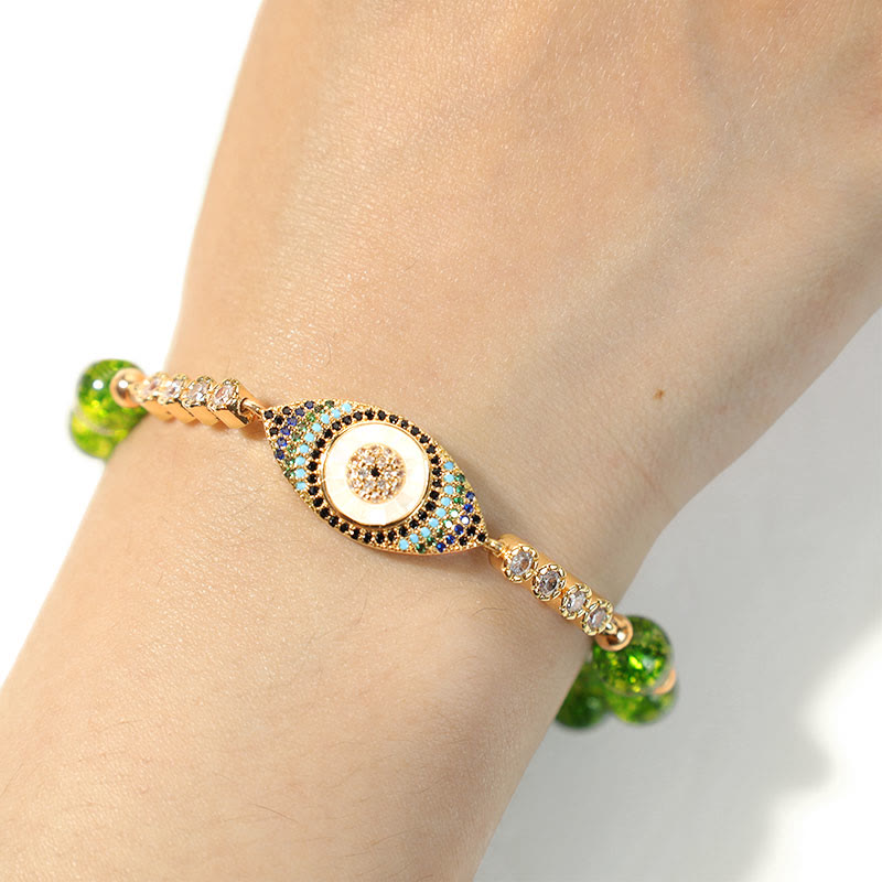 Buddha Stones Natural Peridot Evil Eye Abundance Bracelet - image 4