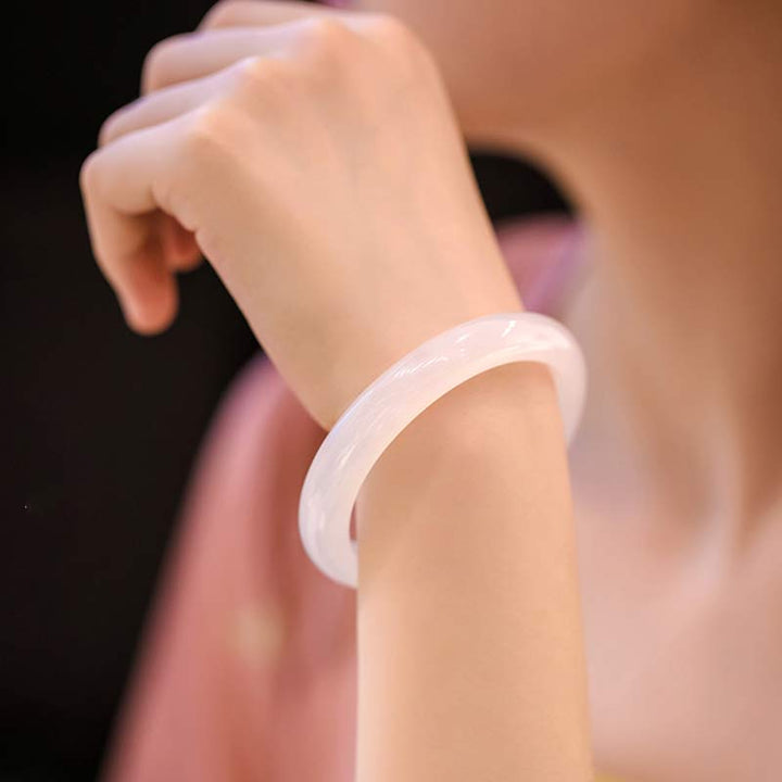 Buddha Stones Natural Chalcedony Harmony Positive Bracelet Bangle - image 4