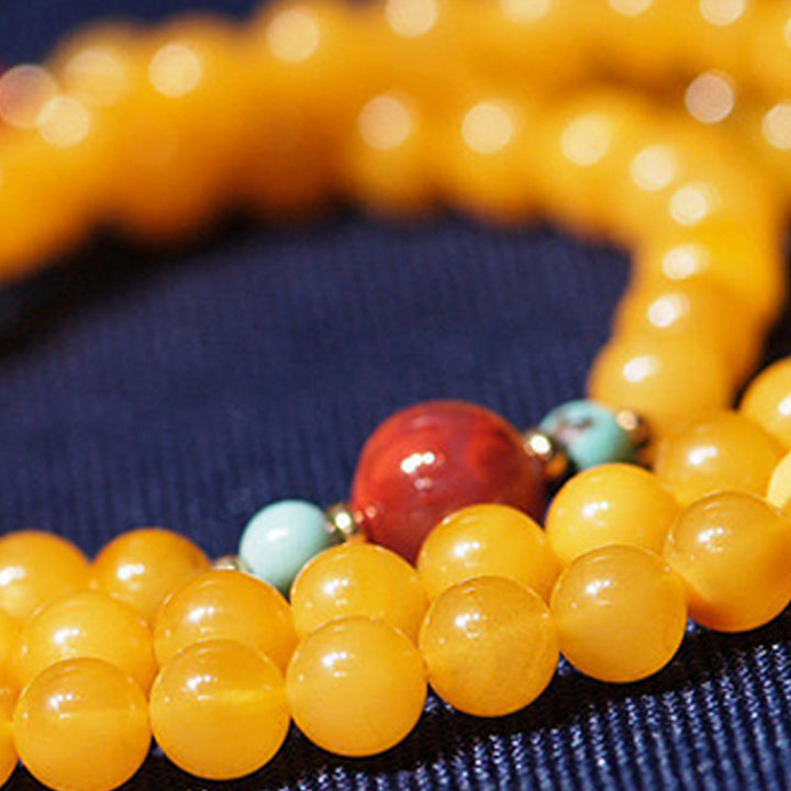 Amber Healing Balance Necklace Flower Charm Bracelet - image 8