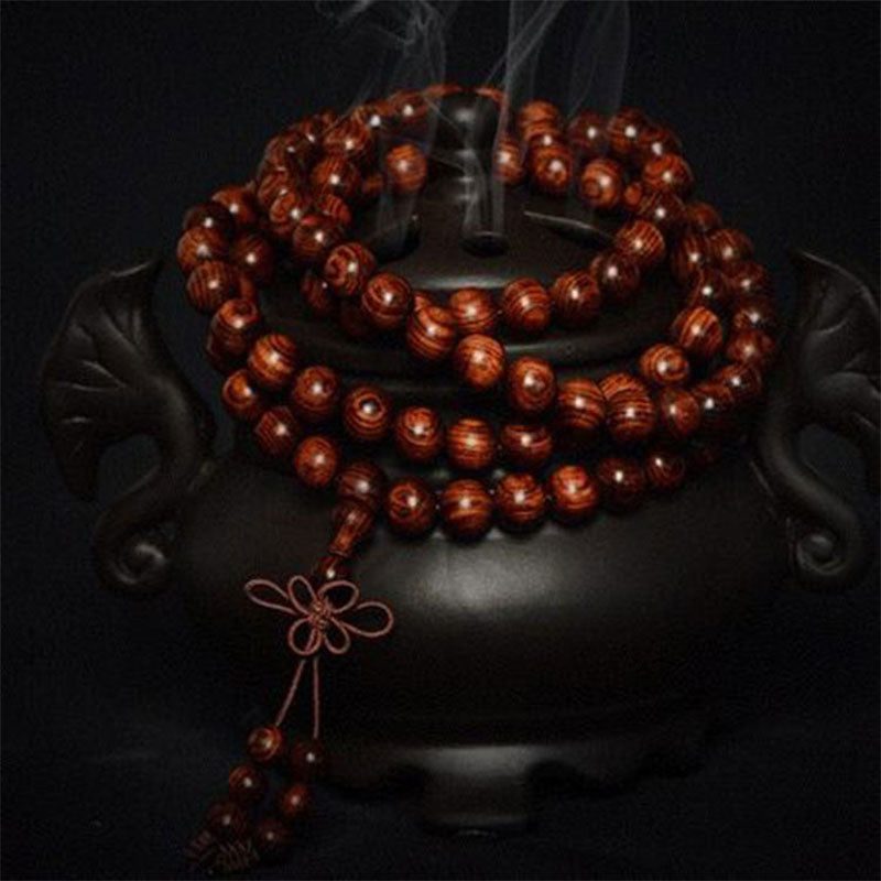 Buddha Stones Tibetan Rosewood Warmth Bracelet (Random Type) - 12mm(108 beads) - image 5