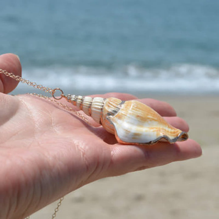 Natural Shankha Conch Shell Seashell Lucky Necklace Pendant - image 2