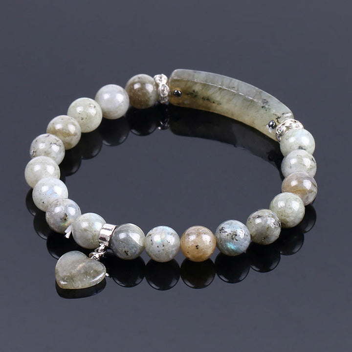 Buddha Stones Natural Quartz Love Heart Healing Beads Bracelet - image 24