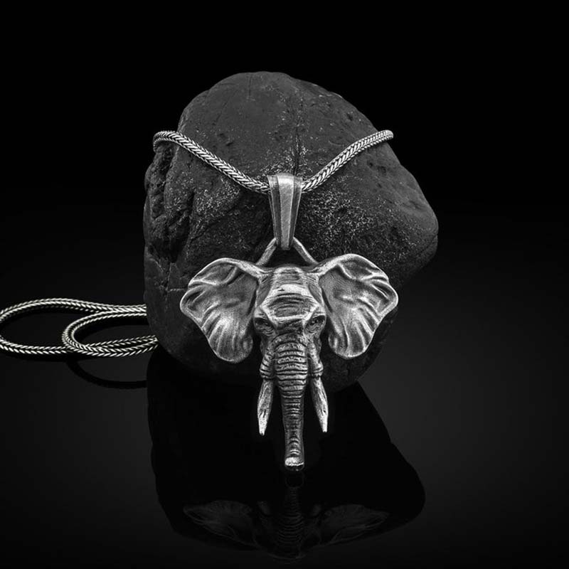 Elephant Pewter Titanium Steel Strength Necklace Pendant - image 8
