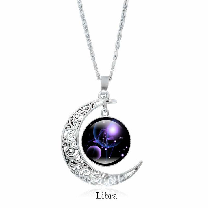 Buddha Stones 12 Constellations of the Zodiac Moon Protection Necklace Chain Pendant - Libra - image 2