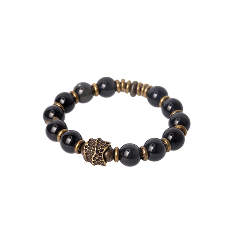 Buddha Stones Rainbow Obsidian Copper Love Healing Bracelet - image 11