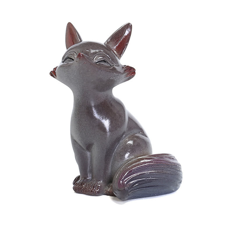Buddha Stones Color Changing Small Cute Fox Tea Pet Resin Home Figurine Decoration - image 9