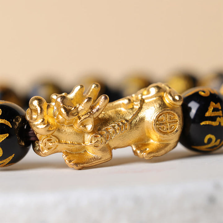 Buddha Stones FengShui PiXiu Obsidian Wealth Bracelet - image 9