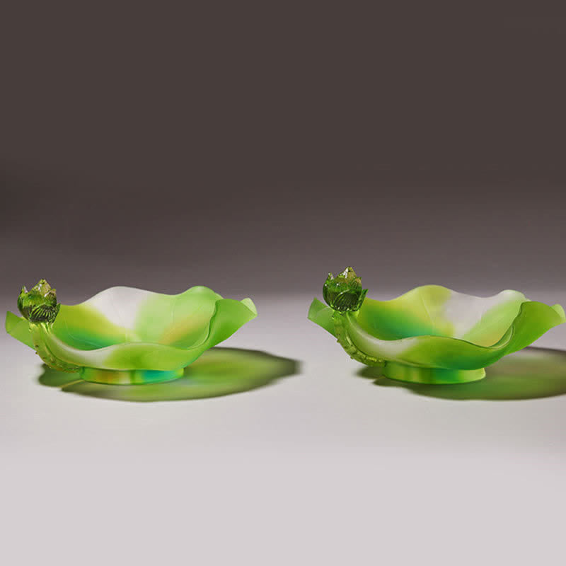 Buddha Stones Feng Shui Lotus Handmade Liuli Crystal Art Piece Home Office Offering Decoration - image 9